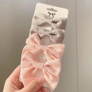 4 PCS/Set - Cute Colorful Bow Hair Clips - Baby Girls Accesories